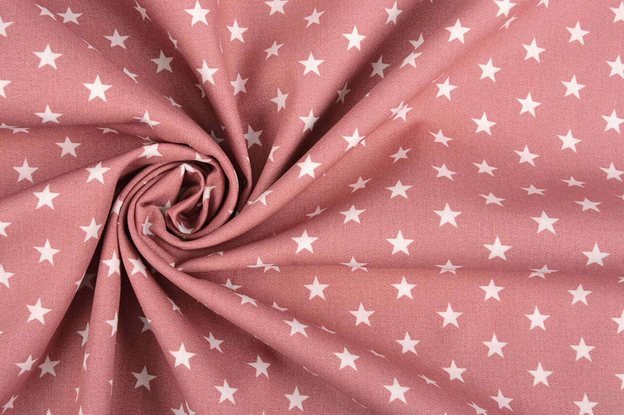 Oeko-Tex®  Poplin Petit Stars Oud Roze Oeko-Tex®  Poplin Petit Stars Oud Roze