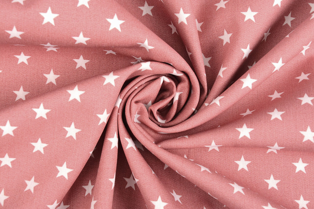 Oeko-Tex®  Poplin Petit Stars Oud Roze Oeko-Tex®  Poplin Petit Stars Oud Roze