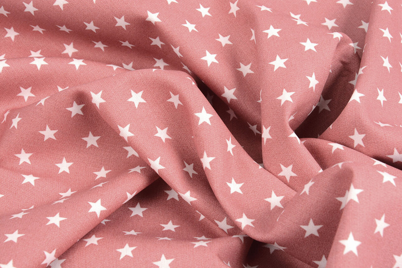 Oeko-Tex® Popeline Petit Stelle Rosa Antico Oeko-Tex® Popeline Petit Stelle Rosa Antico