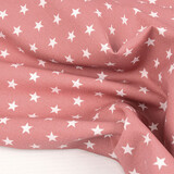 Oeko-Tex®  Popeline Petit Étoiles Vieux Rose