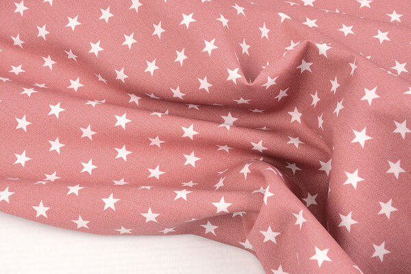Oeko-Tex® Popeline Petit Étoiles Vieux Rose Oeko-Tex® Popeline Petit Étoiles Vieux Rose