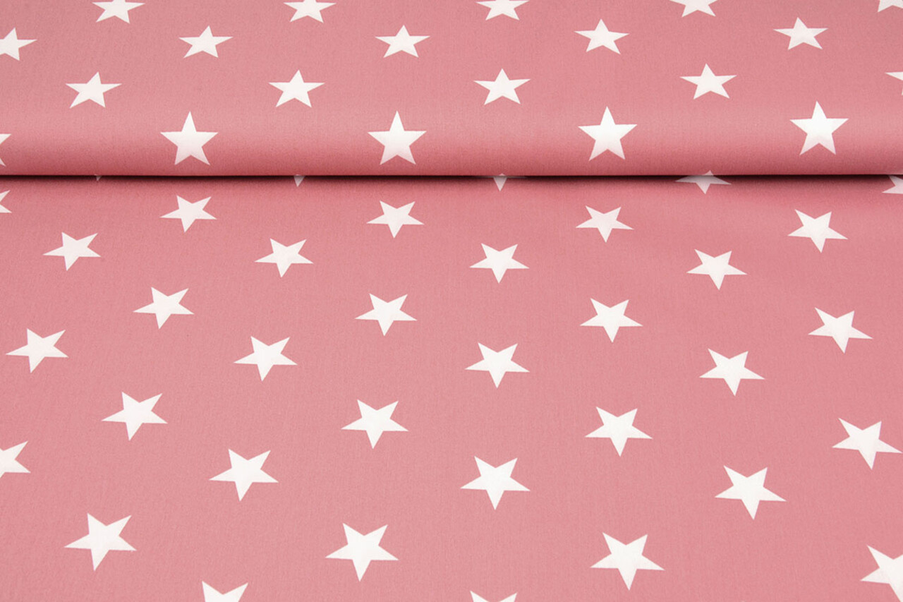 Oeko-Tex® Popeline Stelle Rosa Antico Oeko-Tex® Popeline Stelle Rosa Antico