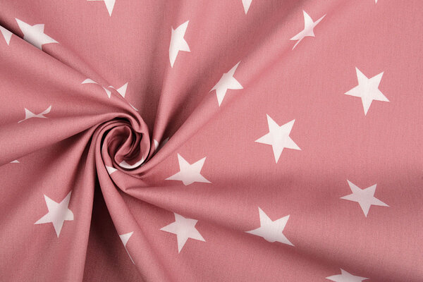 Oeko-Tex® Popeline Stelle Rosa Antico Oeko-Tex® Popeline Stelle Rosa Antico