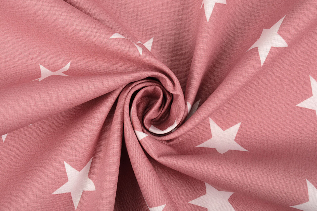 Oeko-Tex® Popeline Étoiles Vieux Rose Oeko-Tex® Popeline Étoiles Vieux Rose