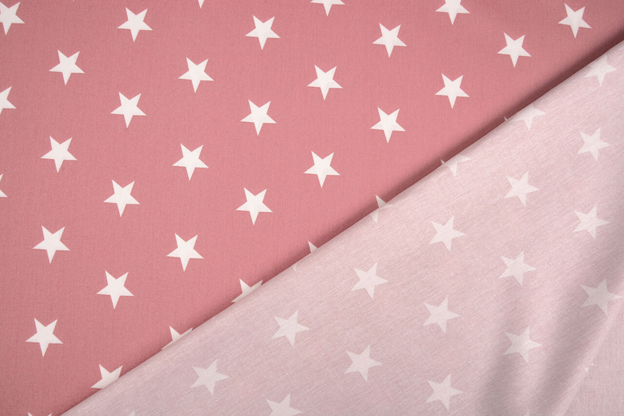 Oeko-Tex® Popeline Stelle Rosa Antico Oeko-Tex® Popeline Stelle Rosa Antico