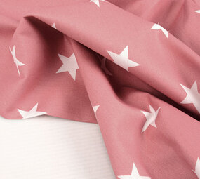 Oeko-Tex® Popeline Stelle Rosa Antico Oeko-Tex® Popeline Stelle Rosa Antico