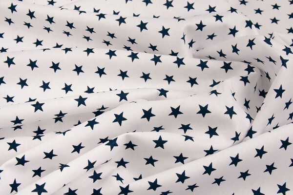 Oeko-Tex® Popeline Petit Étoiles Blanc Marine Oeko-Tex® Popeline Petit Étoiles Blanc Marine