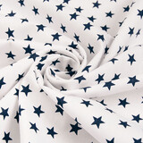 Oeko-Tex®  Popeline Petit Étoiles Blanc Marine