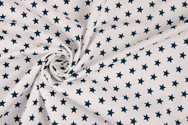 Oeko-Tex®  Poplin Petit Stars Wit Marine Oeko-Tex®  Poplin Petit Stars Wit Marine