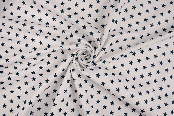 Oeko-Tex®  Popelina Petit Estrellas Blanco Azul Marino