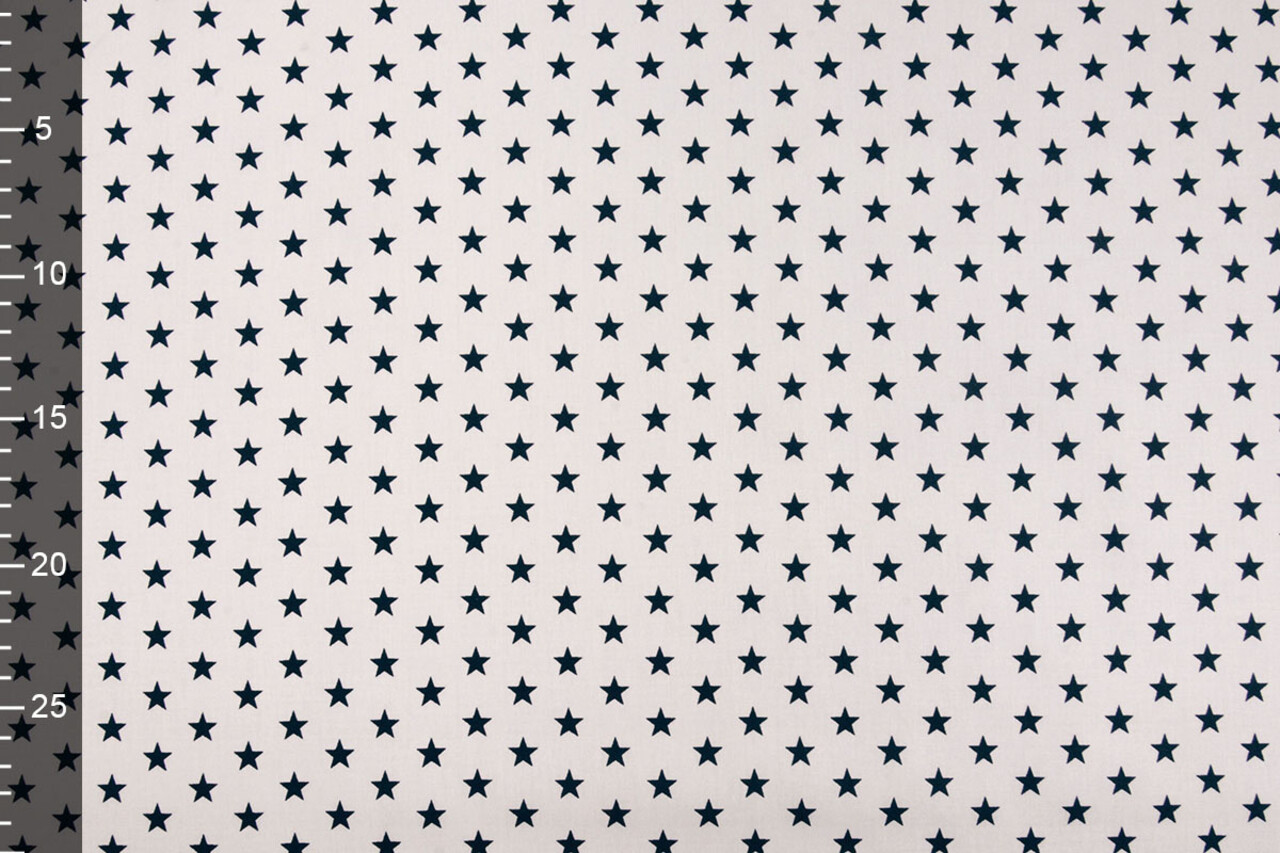 Oeko-Tex® Popeline Petit Étoiles Blanc Marine Oeko-Tex® Popeline Petit Étoiles Blanc Marine
