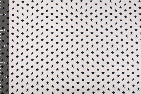 Oeko-Tex®  Poplin Petit Stars Wit Marine Oeko-Tex®  Poplin Petit Stars Wit Marine