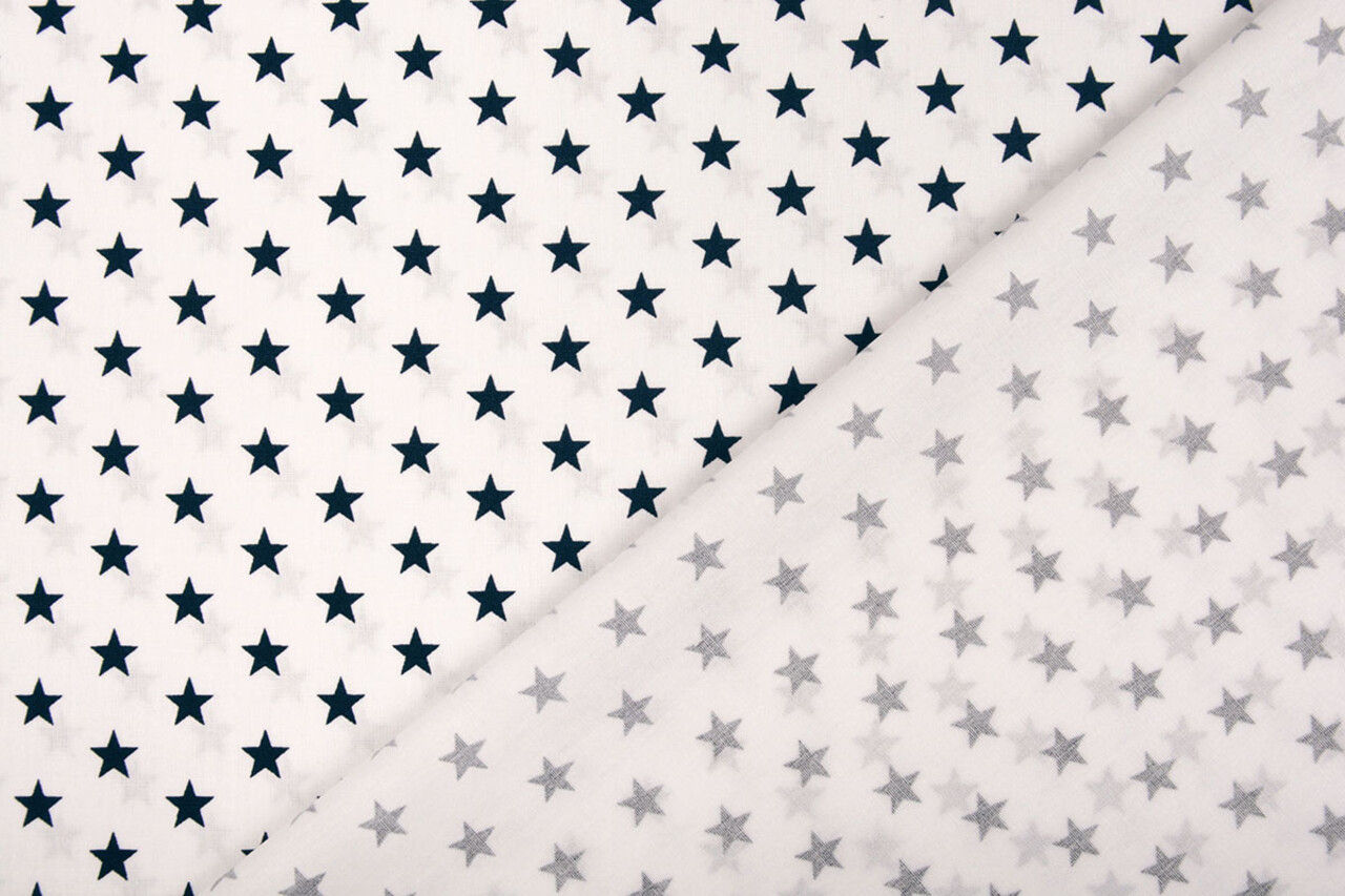 Oeko-Tex®  Poplin Petit Stars Wit Marine Oeko-Tex®  Poplin Petit Stars Wit Marine