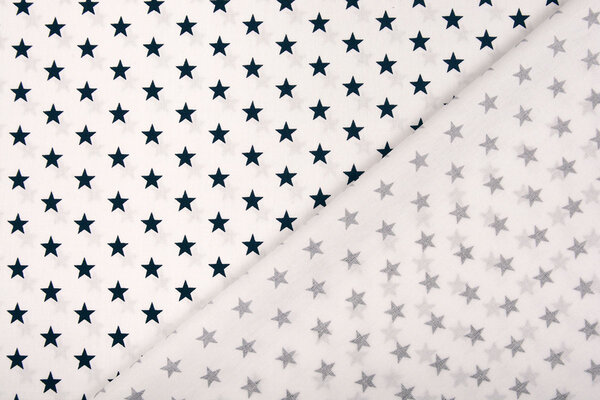 Oeko-Tex® Popeline Petit Étoiles Blanc Marine Oeko-Tex® Popeline Petit Étoiles Blanc Marine