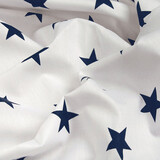 Oeko-Tex®  Popelina Estrellas Blanco Azul Marino