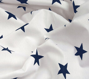 Oeko-Tex® Popeline Étoiles Blanc Marine Oeko-Tex® Popeline Étoiles Blanc Marine