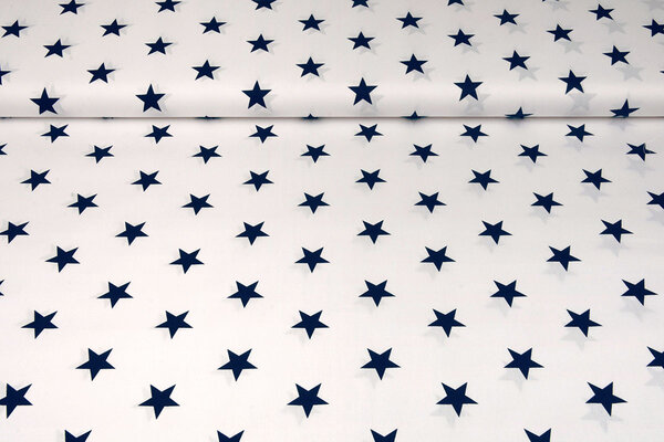 Oeko-Tex® Popelina Estrellas Blanco Azul Marino Oeko-Tex® Popelina Estrellas Blanco Azul Marino
