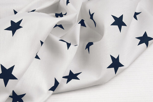 Oeko-Tex® Popelina Estrellas Blanco Azul Marino Oeko-Tex® Popelina Estrellas Blanco Azul Marino