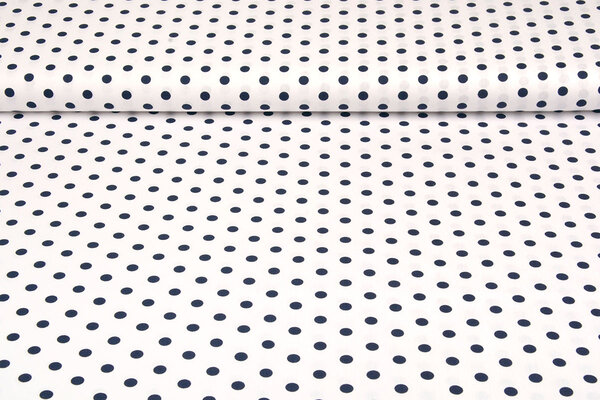 Oeko-Tex®  Popeline Dots Weiß Marine