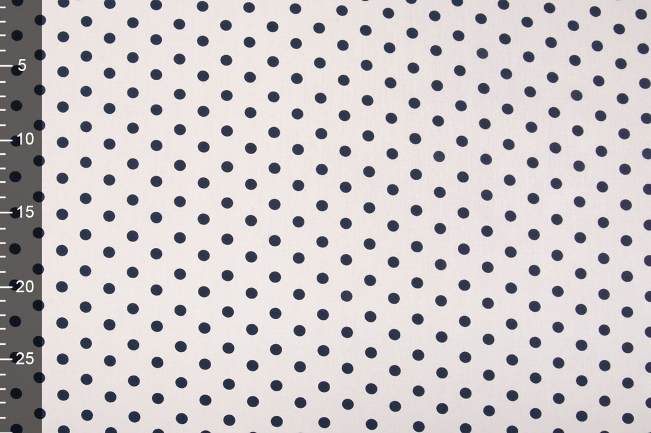 Oeko-Tex®  Popeline Dots Weiß Marine