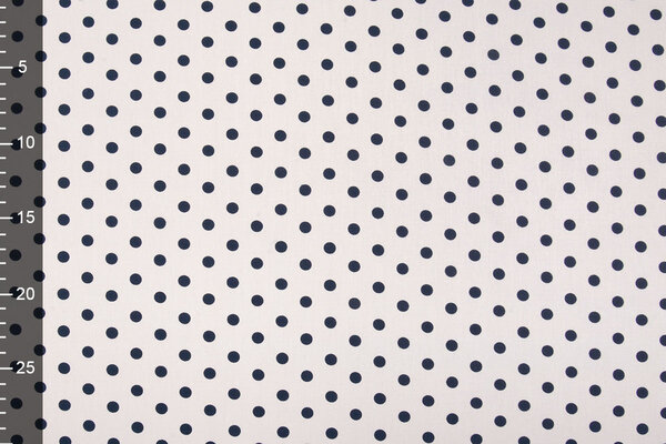 Oeko-Tex®  Poplin Dots White Navy