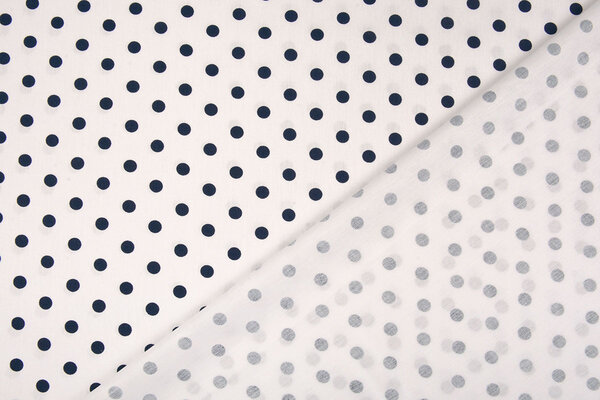 Oeko-Tex®  Poplin Dots White Navy