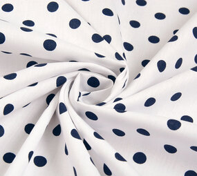 Oeko-Tex®  Popeline Dots Weiß Marine