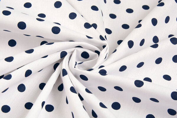 Oeko-Tex®  Popeline Dots Weiß Marine