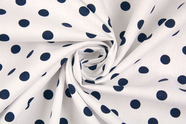 Oeko-Tex®  Poplin Dots White Navy