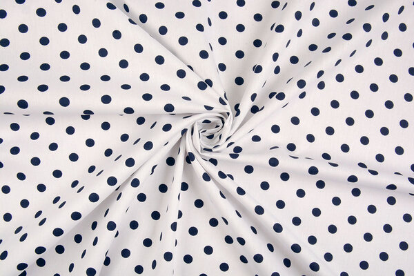 Oeko-Tex®  Poplin Dots White Navy