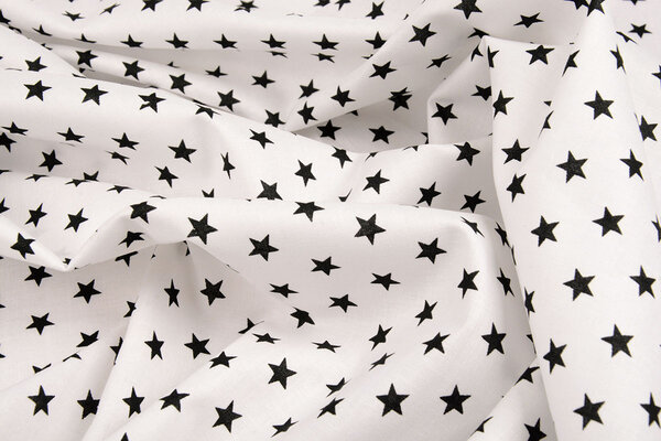 Oeko-Tex®  Popeline Petit Stars Weiß Schwarz Oeko-Tex®  Popeline Petit Stars Weiß Schwarz