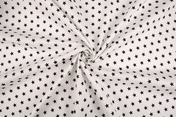 Oeko-Tex®  Poplin Petit Stars White Black Oeko-Tex®  Poplin Petit Stars White Black
