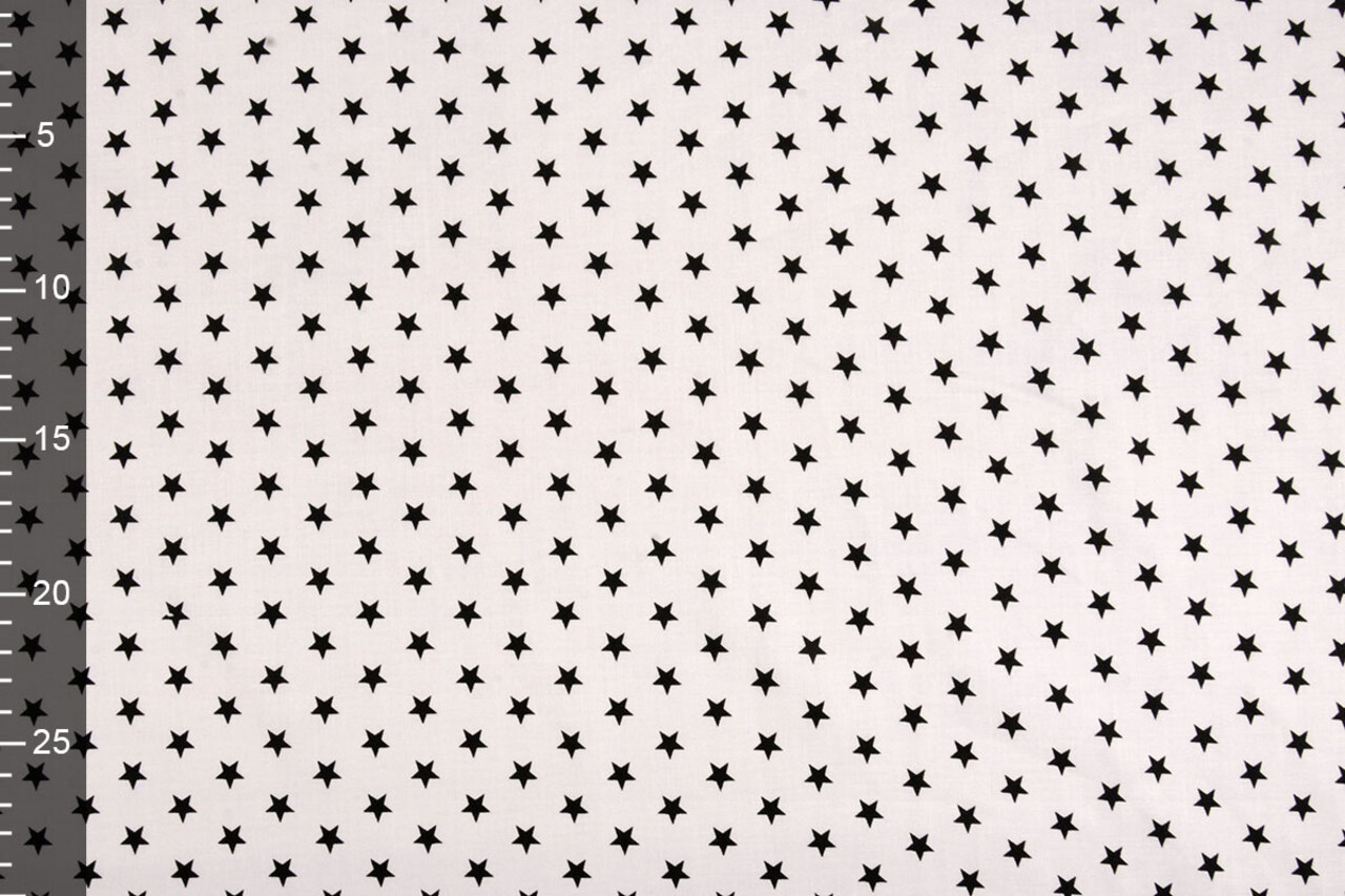 Oeko-Tex®  Popeline Petit Stars Weiß Schwarz Oeko-Tex®  Popeline Petit Stars Weiß Schwarz