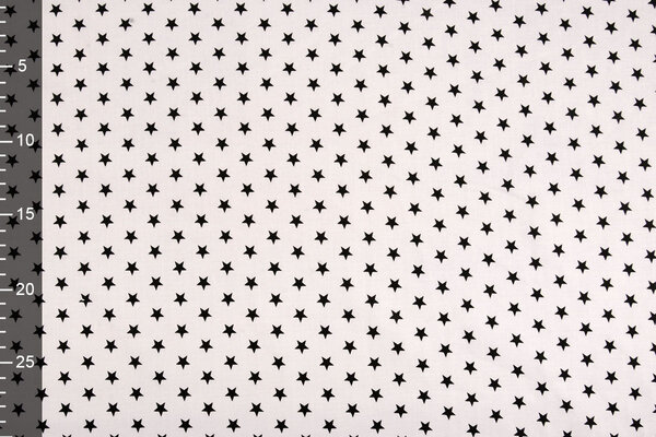 Oeko-Tex®  Popeline Petit Stars Weiß Schwarz Oeko-Tex®  Popeline Petit Stars Weiß Schwarz