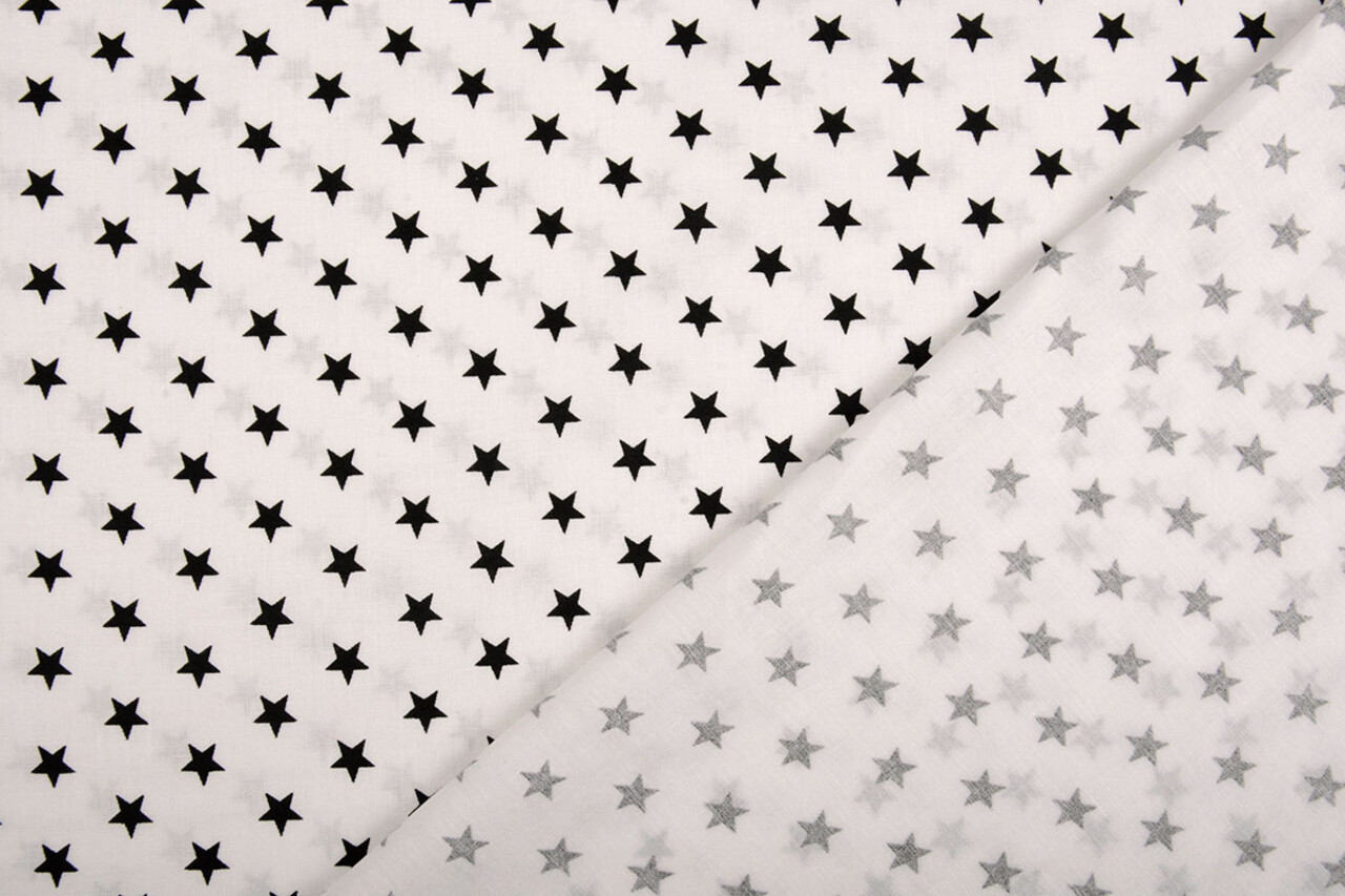 Oeko-Tex® Popeline Petit Stelle Bianco Nero Oeko-Tex® Popeline Petit Stelle Bianco Nero