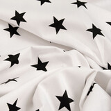 Oeko-Tex®  Poplin Stars Wit Zwart Oeko-Tex®  Poplin Stars Wit Zwart