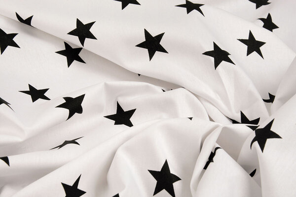 Oeko-Tex®  Poplin Stars Wit Zwart