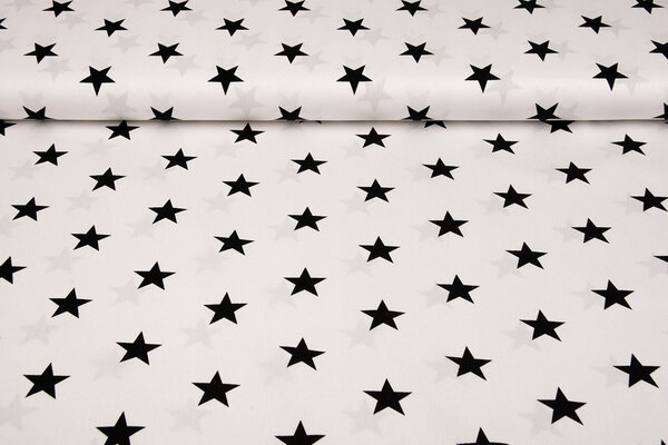 Oeko-Tex® Popelina Estrellas Blanco Negro Oeko-Tex® Popelina Estrellas Blanco Negro
