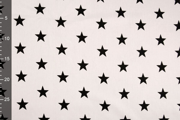 Oeko-Tex®  Popeline Stelle Bianco Nero