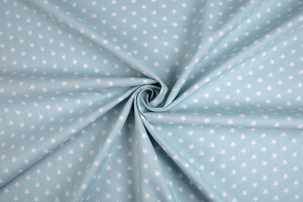 Oeko-Tex® Popeline Petit Stelle Azzurro Chiaro Oeko-Tex® Popeline Petit Stelle Azzurro Chiaro