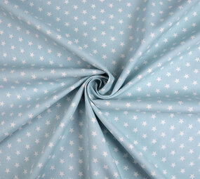 Oeko-Tex® Popeline Petit Stelle Azzurro Chiaro Oeko-Tex® Popeline Petit Stelle Azzurro Chiaro