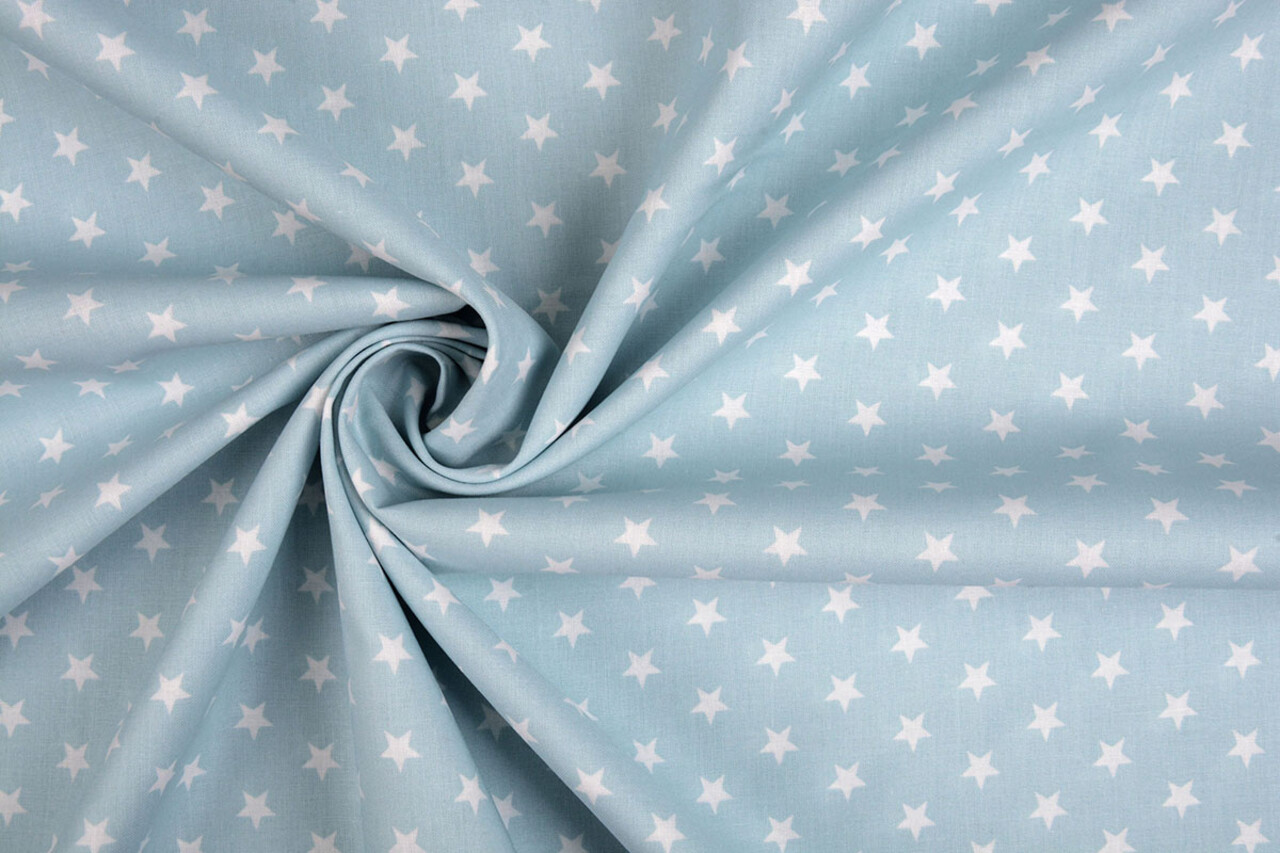 Oeko-Tex®  Popeline Petit Stars Hellblau Oeko-Tex®  Popeline Petit Stars Hellblau