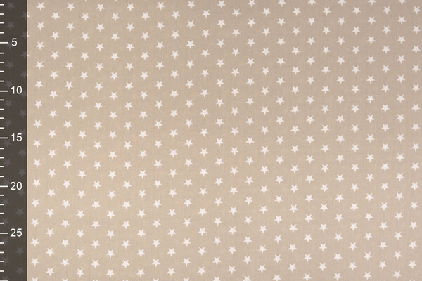Oeko-Tex® Popeline Petit Étoiles Taupe Clair Oeko-Tex® Popeline Petit Étoiles Taupe Clair
