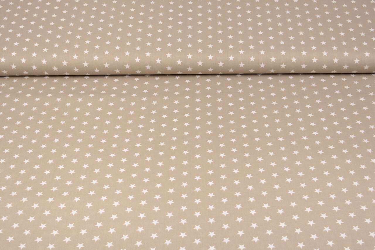 Oeko-Tex® Popeline Petit Étoiles Taupe Clair Oeko-Tex® Popeline Petit Étoiles Taupe Clair