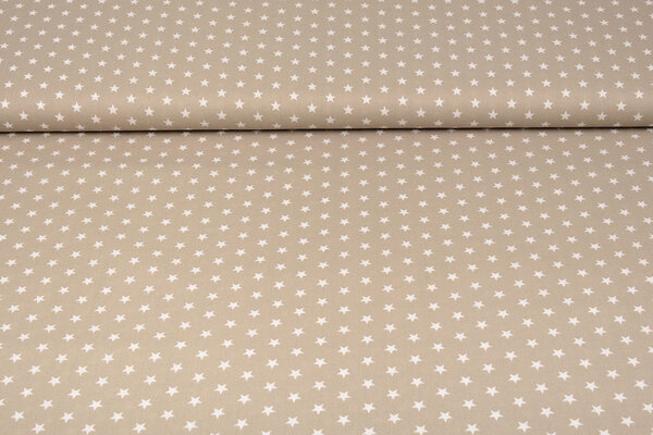 Oeko-Tex® Popeline Petit Étoiles Taupe Clair Oeko-Tex® Popeline Petit Étoiles Taupe Clair