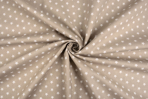 Oeko-Tex® Popeline Petit Étoiles Taupe Clair Oeko-Tex® Popeline Petit Étoiles Taupe Clair