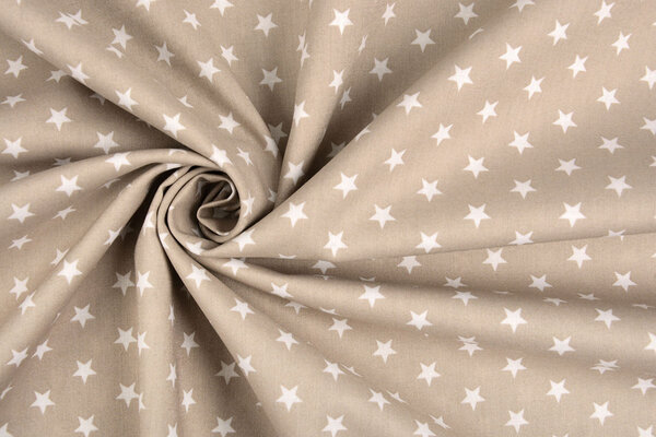 Oeko-Tex® Popeline Petit Étoiles Taupe Clair Oeko-Tex® Popeline Petit Étoiles Taupe Clair