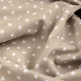 Oeko-Tex®  Popeline Petit Étoiles Taupe Clair