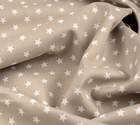 Oeko-Tex®  Poplin Petit Stars Light Taupe