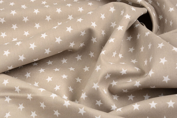 Oeko-Tex® Popeline Petit Étoiles Taupe Clair Oeko-Tex® Popeline Petit Étoiles Taupe Clair